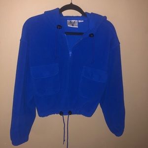Thrifted blue crop hoodie